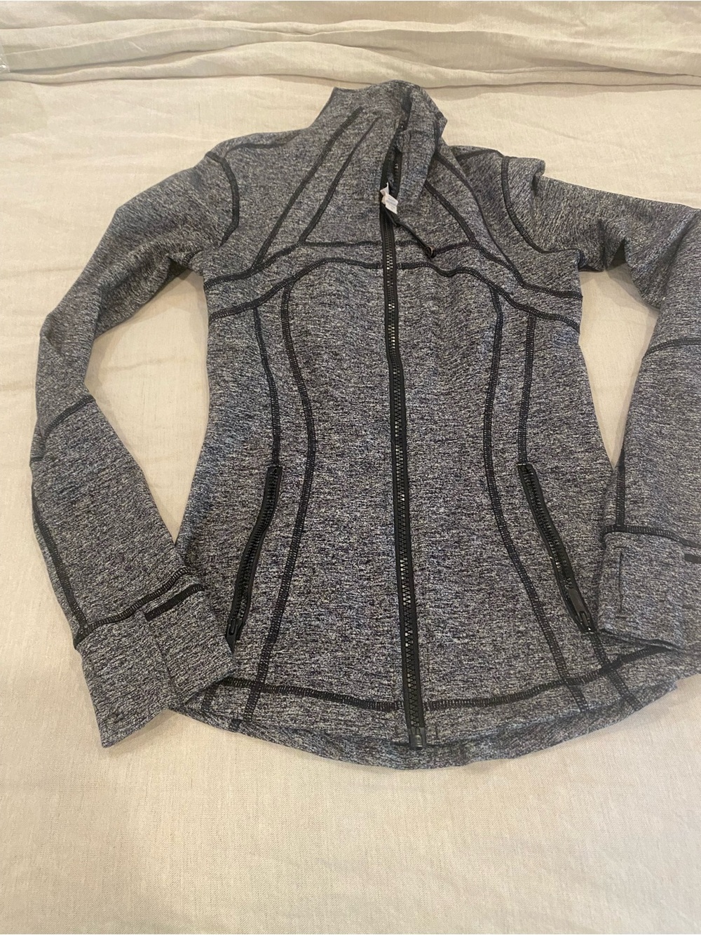 lululemon athletica Black and Gray Marled Full-Zip Jacket
